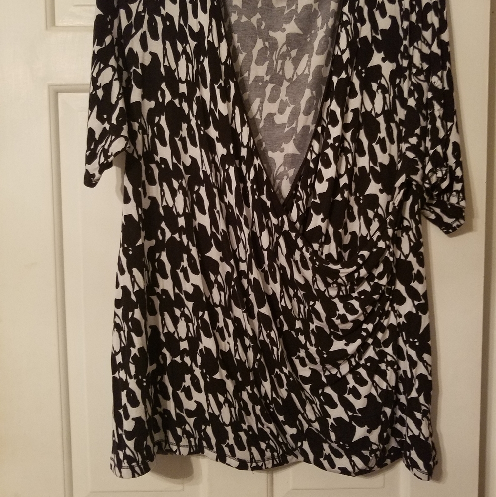 Lane Bryant deep cut blouse